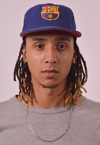 NIKE MENS VINTAGE FCB CAP ONE SIZE BLUE 90S