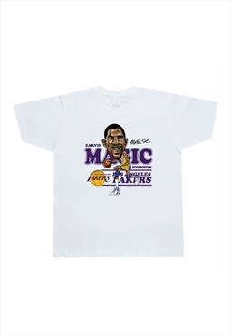 White Magic Johnson Retro fans T shirt tee 