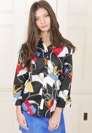 RALPH LAUREN LADIES SHIRT BAROQUE STYLE PRINT