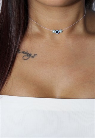 "EYE GOT IT" CHOKER 925 STERLING SILVER