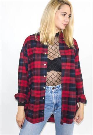 VINTAGE 90'S TARTAN RALPH LAUREN BOYFRIEND CHECK SHIRT