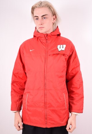 NIKE MENS VINTAGE WISCONSIN BADGERS JACKET LARGE RED 90S