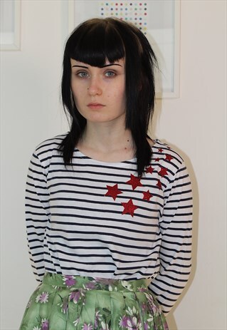 LONG SLEEVES STRIPES TEE-SHIRT WITH STARS
