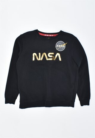 VINTAGE 90'S ALPHA INDUSTRIES SWEATSHIRT JUMPER BLACK