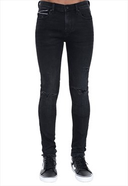 Skinny premium stretch denim jeans in vintage black