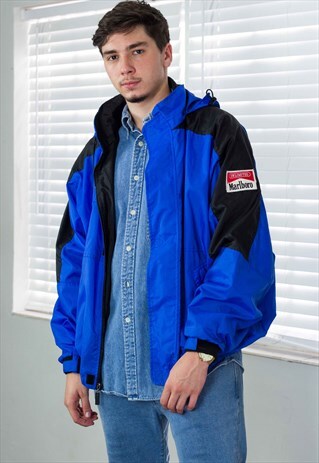 VINTAGE MARLBORO SHELL JACKET LOGO 90S XL 20.3