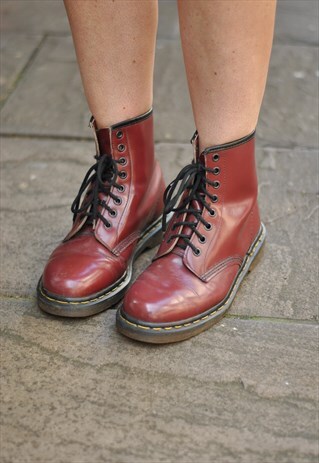 VINTAGE DR MARTENS CHERRY RED BOOTS