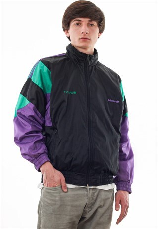 VINTAGE ADIDAS ORIGINALS TRACKSUIT 90S BLACK PURPLE GREEN