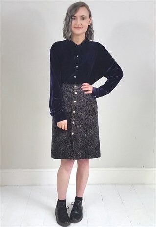 VINTAGE 90'S PURPLE VELVET SHIRT