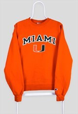 Vintage Champion Orange Sweatshirt Miami Hurricanes NFL