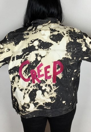 REWORKED CREEP ACID WASH/HAND PAINTED DENIM JACKET