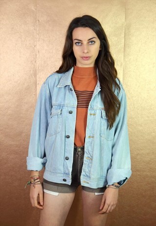 90'S VINTAGE LIGHT BLUE DENIM JACKET