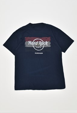 Vintage 00'S Y2K Hard Rock Cafe Hurgada T-Shirt Top Navy Blu