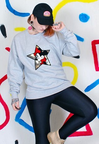 MOUSE PATCH SEQUIN SWEATER