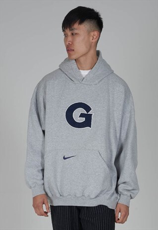VINTAGE RARE 90'S NIKE G LOGO GREY HOODIE