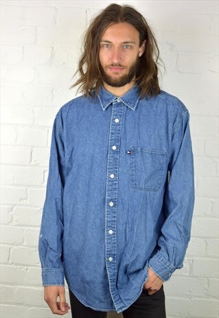 VINTAGE 90'S TOMMY HILFIGER DENIM SHIRT