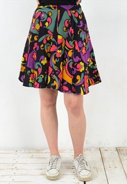Women's S M Summer Skirt Knee Length Italy Silky Retro Light
