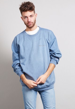 VINTAGE GREY/BLUE OVERSIZED CHAMPION SWEATER