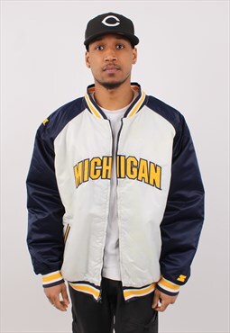 Vintage Men's Michigan Starter Reversible Navy Jacket