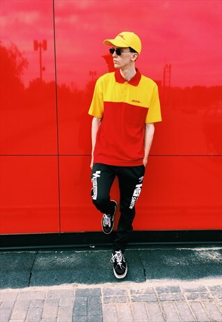 YELLOW RED DHL WORK WEAR POLO SHIRT