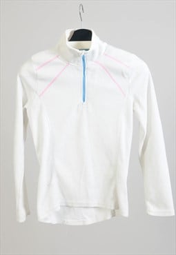 Vintage 00s 1/4 zip fleece jumper in white