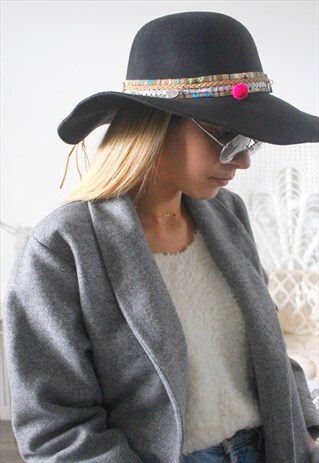 HAT BLACK COLOR BRAIDS, TASSELS PARTS