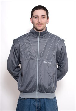 Vintage Reebok 90s Grey Sport Track Jacket