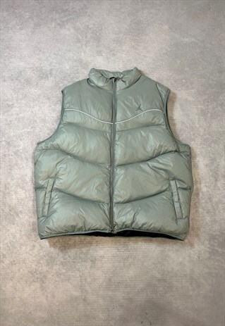 NIKE JORDAN GILET ZIP UP PUFFER VEST WITH EMBROIDERED LOGO
