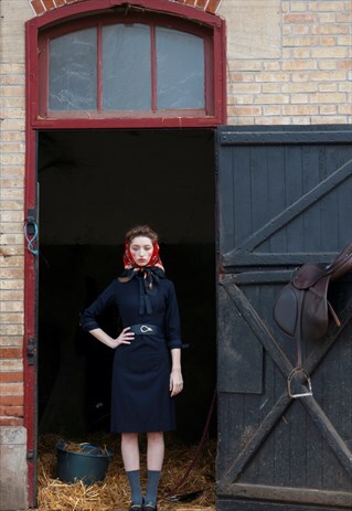 RARE PEDRO WILLIAMS BORQUEZ NAVY DRESS