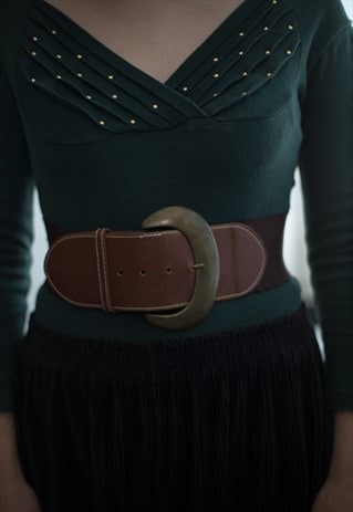 VINTAGE 90'S MASSIVE BUCKLE ELASTIC BELT