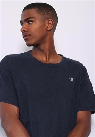 VINTAGE CHAMPION LOGO T-SHIRT NAVY BLUE