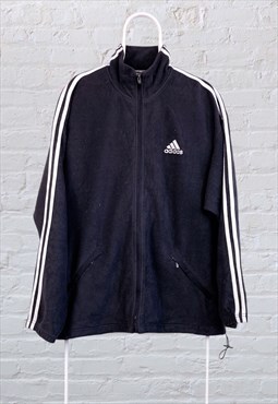 Vintage Adidas Fleece Jacket Black XL