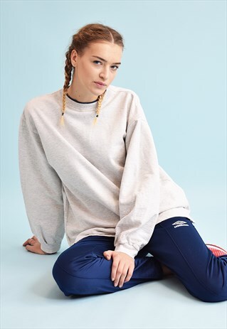 90'S RETRO ADIDAS SPORTS OVERSIZED NEUTRAL SWEATSHIRT JUMPER