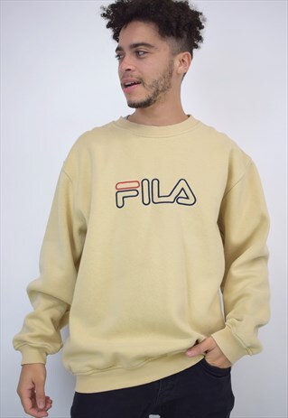VINTAGE 90S FILA SAND BEIGE LOGO SWEATER