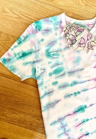PURPLE AND BLUE TYE DIE T-SHIRT