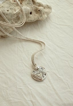 Pure silver love necklace