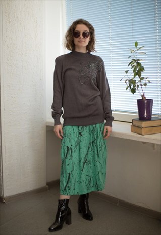 VINTAGE 80'S GREY KNITTED JUMPER