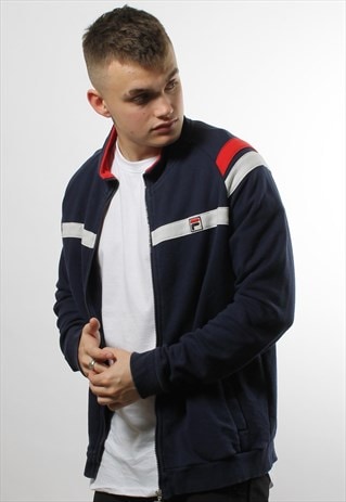 VINTAGE FILA NAVY FULL ZIP TRACK JACKET