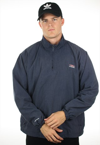 VINTAGE UMBRO 1/4 ZIP SMALL LOGO WINDBREAKER JACKET
