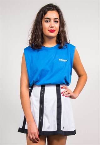 90'S VINTAGE ADIDAS BLUE VEST TOP T- SHIRT