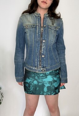 Vintage Miss Sixty denim jacket y2k blue with detailing