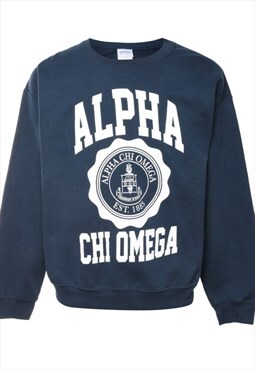 Gildan Alpha Chi Omega Printed Sweatshirt - L