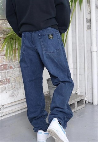 VINTAGE STONE ISLAND LOGO JEANS BLUE
