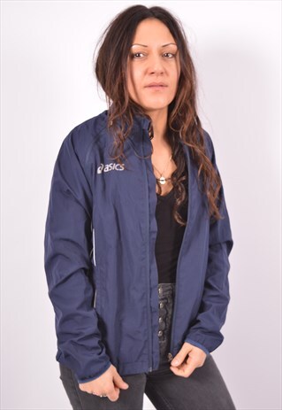 VINTAGE ASISCS TRACKSUIT TOP JACKET BLUE