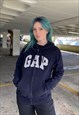 Vintage 90s GAP Navy Heavy Cotton Embroidered Hoodie