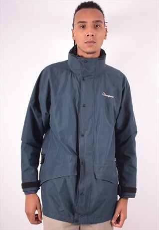 BERGHAUS MENS VINTAGE RAIN JACKET LARGE GREEN 90S
