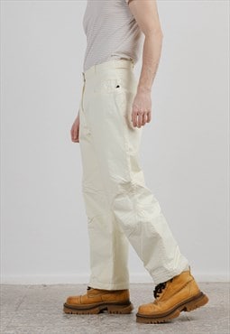 Vintage Fila Cream Ski Snow Pants Men Trousers L/XL