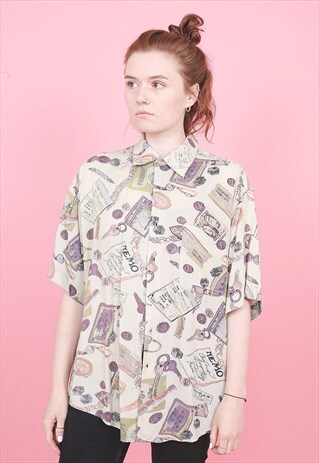 VINTAGE CRAZY PATTERNED SHIRT /R12375