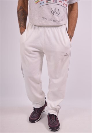 VINTAGE ADIDAS TRACKSUIT TROUSERS WHITE