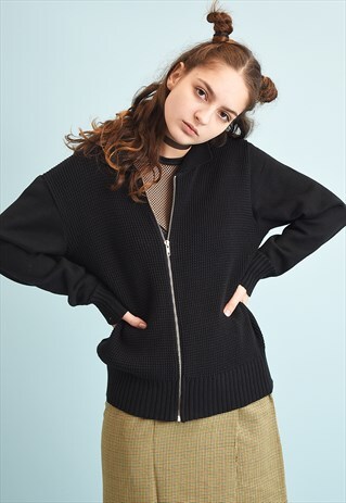 Y2K GRUNGE KNIT TEEN CARDIGAN TOP